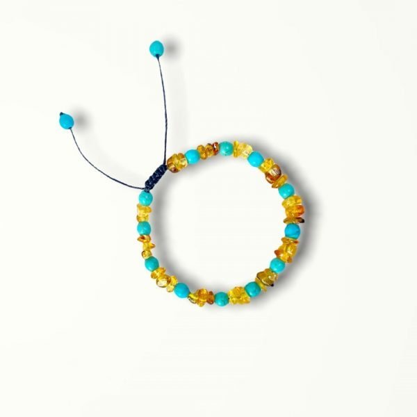 Pulsera Turquesa y Ámbar Grande